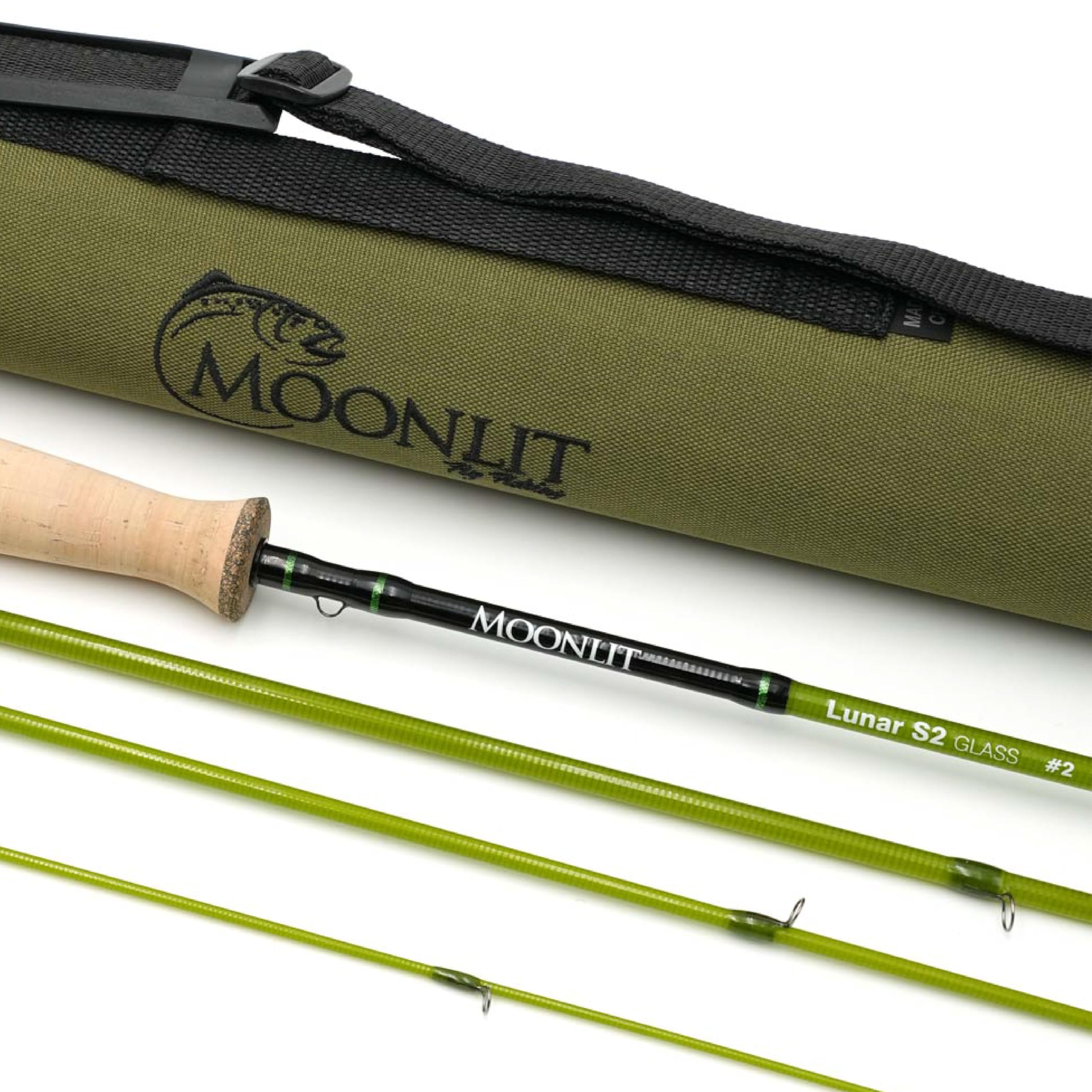 Moonlit 2wt Lunar S2-Glass Fiberglass Fly Fishing Rod (6' 8